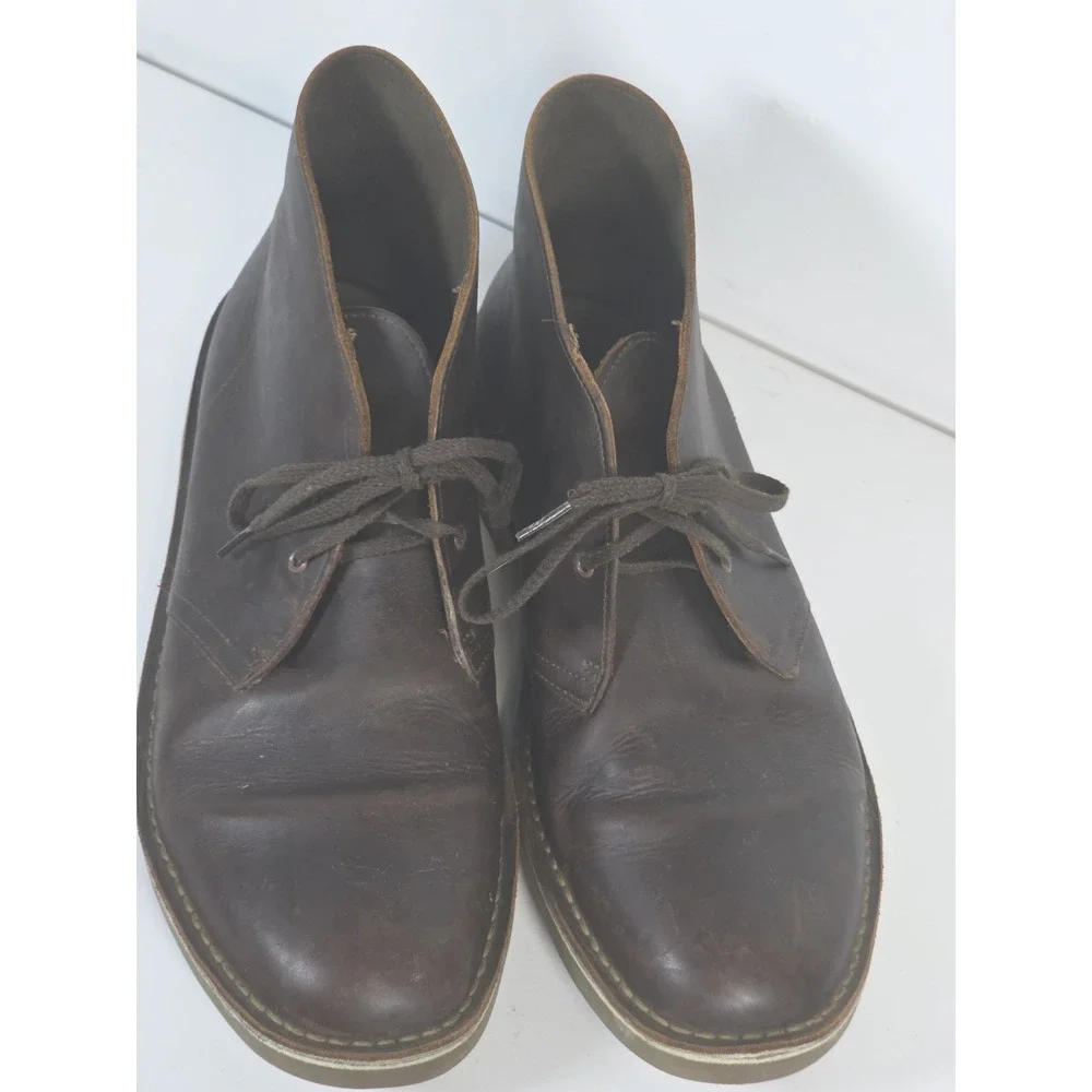 Clarks Mens Sz 13 W Bushacre 2 Brown Leather Chukka Ankle Boots Classic Everyday